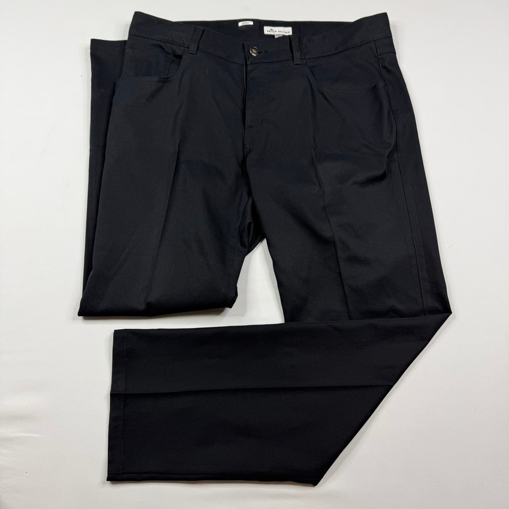 Peter Millar EB66 Performance Pants Mens 34x30 Black‎ Golf Five Pocket Trousers